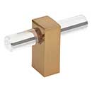 Jeffrey Alexander [578T-SBZ] Acrylic Cabinet T-Knob - Spencer Series - Clear - Satin Bronze Finish Stem - 2 3/8&quot; L