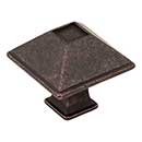 Jeffrey Alexander [602S-DMAC] Die Cast Zinc Cabinet Knob - Tahoe Series - Small - Distressed Oil Rubbed Bronze Finish - 1 1/4&quot; Sq.