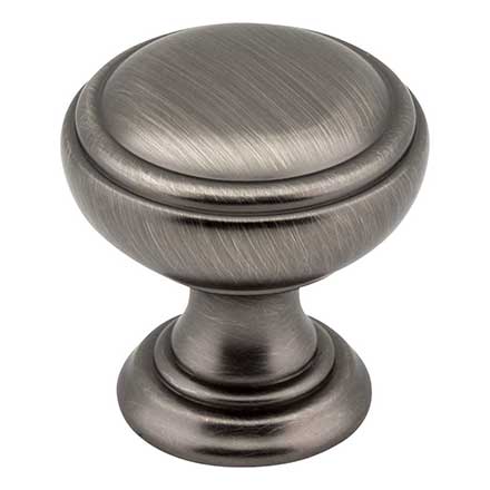 Jeffrey Alexander [658BNBDL] Die Cast Zinc Cabinet Knob - Tiffany Series - Brushed Pewter Finish - 1 1/4&quot; Dia.
