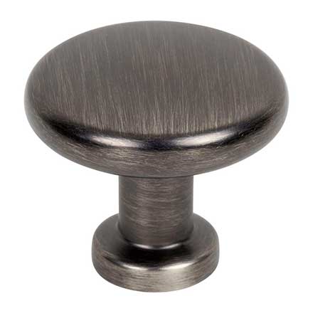 Jeffrey Alexander [410BNBDL] Die Cast Zinc Cabinet Knob - Weser Series - Brushed Pewter Finish - 1 3/8" Dia.
