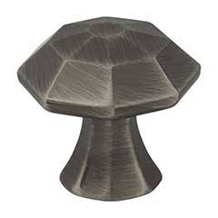 Jeffrey Alexander [678BNBDL] Die Cast Zinc Cabinet Knob - Wheeler Series - Brushed Pewter Finish - 1 1/4" Dia.