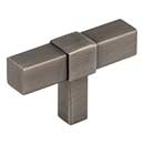 Jeffrey Alexander [293T-BNBDL] Die Cast Zinc Cabinet Knob - Zane Series - Brushed Pewter Finish - 2" L