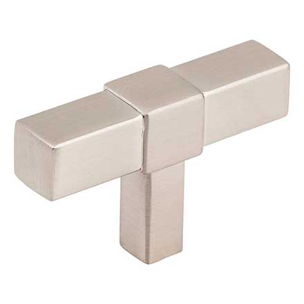 Jeffrey Alexander [293T-SN] Die Cast Zinc Cabinet Knob - Zane Series - Satin Nickel Finish - 2" L