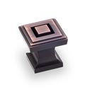 Jeffrey Alexander [585DBAC] Die Cast Zinc Cabinet Knob - Delmar Series - Small - Brushed Oil Rubbed Bronze Finish - 1" Sq.