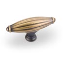 Jeffrey Alexander [618L-ABSB] Die Cast Zinc Cabinet Knob - Large Oval - Glenmore Series - Antique Brushed Satin Brass Finish - 2 15/16" L