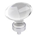 Jeffrey Alexander [G110L-PC] Glass Cabinet Knob - Harlow Series - Large Egg - Clear - Polished Chrome Stem - 1 5/8" L