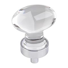 Jeffrey Alexander [G110PC] Glass Cabinet Knob - Harlow Series - Small Egg - Clear - Polished Chrome Stem - 1 1/4&quot; L