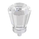 Jeffrey Alexander [G150L-PC] Glass Cabinet Knob - Harlow Series - Large Faceted - Clear - Polished Chrome Stem - 1 1/4" Dia.
