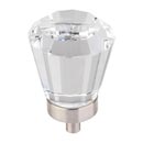 Jeffrey Alexander [G150L-SN] Glass Cabinet Knob - Harlow Series - Large Faceted - Clear - Satin Nickel Stem - 1 1/4&quot; Dia.