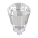 Jeffrey Alexander [G150PC] Glass Cabinet Knob - Harlow Series - Small Faceted - Clear - Polished Chrome Stem - 1" Dia.