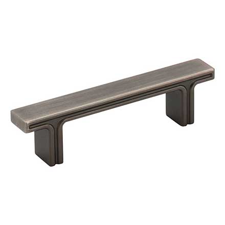 Jeffrey Alexander [867-3BNBDL] Die Cast Zinc Cabinet Pull Handle - Anwick Series - Standard Size - Brushed Pewter Finish - 3&quot; C/C - 4 5/16&quot; L