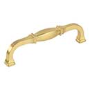 Jeffrey Alexander [278-128BG] Die Cast Zinc Cabinet Pull Handle - Oversized - Audrey Series - Brushed Gold Finish - 128mm C/C - 5 9/16" L