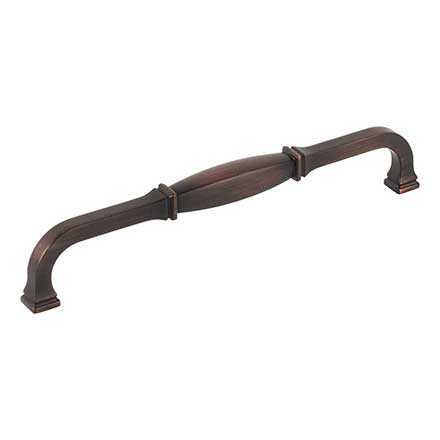 Jeffrey Alexander [278-192DBAC] Die Cast Zinc Cabinet Pull Handle - Oversized - Audrey Series - Brushed Oil Rubbed Bronze Finish - 192mm C/C - 8 1/16&quot; L