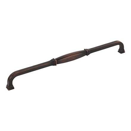 Jeffrey Alexander [278-305DBAC] Die Cast Zinc Cabinet Pull Handle - Oversized - Audrey Series - Brushed Oil Rubbed Bronze Finish - 305mm C/C - 12 9/16&quot; L