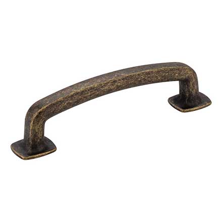 Jeffrey Alexander [MO6373ABM-D] Die Cast Zinc Cabinet Pull Handle - Belcastel 1 Series - Standard Size - Distressed Antique Brass Finish - 96mm C/C - 4 5/8&quot; L
