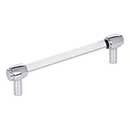 Jeffrey Alexander [775-128PC] Acrylic Cabinet Pull Handle - Oversized - Carmen Series - Clear - Polished Chrome Finish - 128mm C/C - 6&quot; L