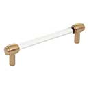 Jeffrey Alexander [775-128SBZ] Acrylic Cabinet Pull Handle - Oversized - Carmen Series - Clear - Satin Bronze Finish - 128mm C/C - 6&quot; L