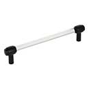 Jeffrey Alexander [775-160MB] Acrylic Cabinet Pull Handle - Oversized - Carmen Series - Clear - Matte Black Finish - 160mm C/C - 7 1/4&quot; L