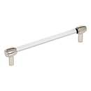 Jeffrey Alexander [775-160NI] Acrylic Cabinet Pull Handle - Oversized - Carmen Series - Clear - Polished Nickel Finish - 160mm C/C - 7 1/4" L