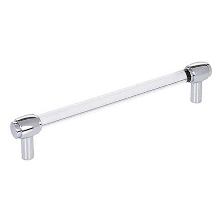Jeffrey Alexander [775-160PC] Acrylic Cabinet Pull Handle - Oversized - Carmen Series - Clear - Polished Chrome Finish - 160mm C/C - 7 1/4" L
