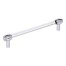 Jeffrey Alexander [775-160PC] Acrylic Cabinet Pull Handle - Oversized - Carmen Series - Clear - Polished Chrome Finish - 160mm C/C - 7 1/4&quot; L