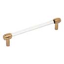 Jeffrey Alexander [775-160SBZ] Acrylic Cabinet Pull Handle - Oversized - Carmen Series - Clear - Satin Bronze Finish - 160mm C/C - 7 1/4" L