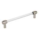 Jeffrey Alexander [775-160SN] Acrylic Cabinet Pull Handle - Oversized - Carmen Series - Clear - Satin Nickel Finish - 160mm C/C - 7 1/4" L
