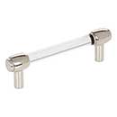 Jeffrey Alexander [775-96NI] Acrylic Cabinet Pull Handle - Standard Sized - Carmen Series - Clear - Polished Nickel Finish - 96mm C/C - 4 3/4" L