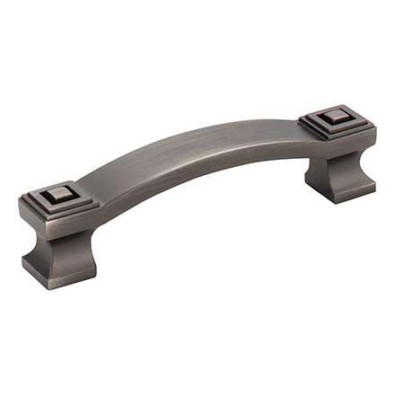 Jeffrey Alexander [585-96BNBDL] Die Cast Zinc Cabinet Pull Handle - Delmar Series - Standard Size - Brushed Pewter Finish - 96mm C/C - 4 1/2" L