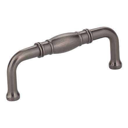 Jeffrey Alexander [Z290-3-BNBDL] Die Cast Zinc Cabinet Pull Handle - Durham Series - Standard Size - Brushed Pewter Finish - 3&quot; C/C - 3 3/8&quot; L