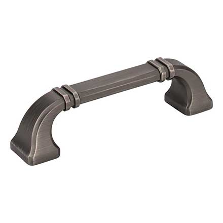 Jeffrey Alexander [165-96BNBDL] Die Cast Zinc Cabinet Pull Handle - Standard Sized - Ella Series - Brushed Pewter Finish - 96mm C/C - 4 1/2&quot; L