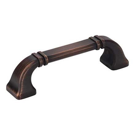 Jeffrey Alexander [165-96DBAC] Die Cast Zinc Cabinet Pull Handle - Standard Sized - Ella Series - Brushed Oil Rubbed Bronze Finish - 96mm C/C - 4 1/2&quot; L