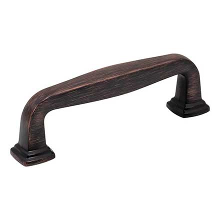 Jeffrey Alexander [782-96DBAC] Die Cast Zinc Cabinet Pull Handle - Standard Sized - Fontana Series - Brushed Oil Rubbed Bronze Finish - 96mm C/C - 4 1/2" L
