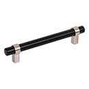 Jeffrey Alexander [5128MBSN] Plated Steel Cabinet Pull Handle - Key Grande Series - Oversized - Matte Black &amp; Satin Nickel Finish - 128mm C/C - 6 5/8&quot; L