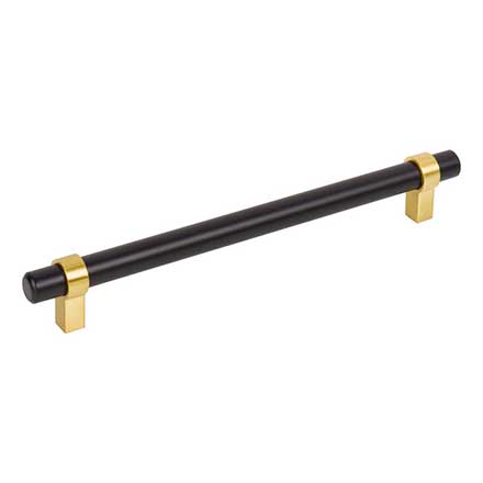 Jeffrey Alexander [5192MBBG] Plated Steel Cabinet Pull Handle - Key Grande Series - Oversized - Matte Black &amp; Brushed Gold Finish - 192mm C/C - 9 1/8" L