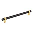 Jeffrey Alexander [5192MBBG] Plated Steel Cabinet Pull Handle - Key Grande Series - Oversized - Matte Black &amp; Brushed Gold Finish - 192mm C/C - 9 1/8&quot; L