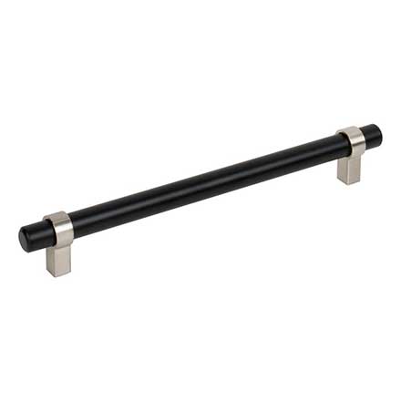 Jeffrey Alexander [5192MBSN] Plated Steel Cabinet Pull Handle - Key Grande Series - Oversized - Matte Black &amp; Satin Nickel Finish - 192mm C/C - 9 1/8" L