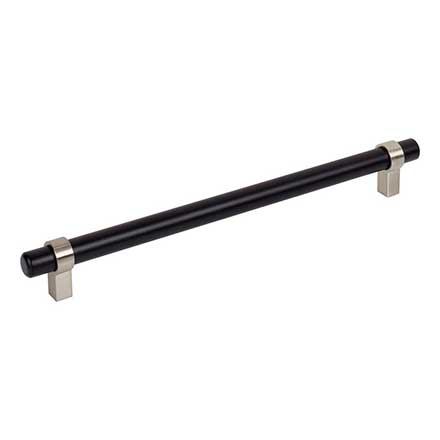Jeffrey Alexander [5224MBSN] Plated Steel Cabinet Pull Handle - Key Grande Series - Oversized - Matte Black &amp; Satin Nickel Finish - 224mm C/C - 10 3/8" L