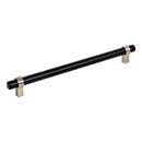 Jeffrey Alexander [5224MBSN] Plated Steel Cabinet Pull Handle - Key Grande Series - Oversized - Matte Black &amp; Satin Nickel Finish - 224mm C/C - 10 3/8&quot; L