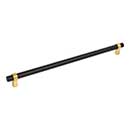 Jeffrey Alexander [5319MBBG] Plated Steel Cabinet Pull Handle - Key Grande Series - Oversized - Matte Black &amp; Brushed Gold Finish - 319mm C/C - 14 1/8&quot; L