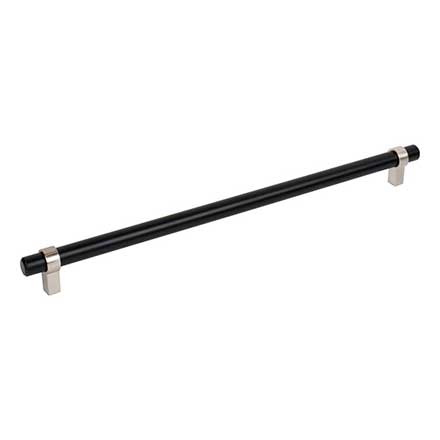 Jeffrey Alexander [5319MBSN] Plated Steel Cabinet Pull Handle - Key Grande Series - Oversized - Matte Black &amp; Satin Nickel Finish - 319mm C/C - 14 1/8&quot; L