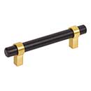 Jeffrey Alexander [596MBBG] Plated Steel Cabinet Pull Handle - Key Grande Series - Standard Size - Matte Black &amp; Brushed Gold Finish - 96mm C/C - 5 3/8&quot; L