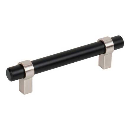 Jeffrey Alexander [596MBSN] Plated Steel Cabinet Pull Handle - Key Grande Series - Standard Size - Matte Black &amp; Satin Nickel Finish - 96mm C/C - 5 3/8&quot; L