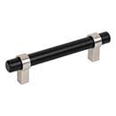 Jeffrey Alexander [596MBSN] Plated Steel Cabinet Pull Handle - Key Grande Series - Standard Size - Matte Black &amp; Satin Nickel Finish - 96mm C/C - 5 3/8&quot; L