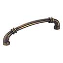 Jeffrey Alexander [317-128ABSB] Die Cast Zinc Cabinet Pull Handle - Lafayette Series - Oversized - Antique Brushed Satin Brass Finish - 128mm C/C - 5 5/8&quot; L