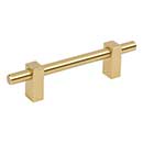 Jeffrey Alexander [478-96BG] Die Cast Zinc Cabinet Pull Handle - Standard Sized - Larkin 1 Series - Brushed Gold Finish - 96mm C/C - 6 1/8&quot; L