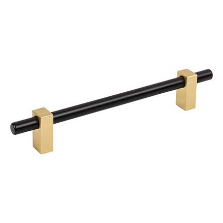 Jeffrey Alexander [478-160MBBG] Die Cast Zinc Cabinet Pull Handle - Oversized - Larkin 2 Series - Matte Black &amp; Brushed Gold Finish - 160mm C/C - 8 11/16&quot; L