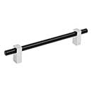 Jeffrey Alexander [478-160MBPC] Die Cast Zinc Cabinet Pull Handle - Oversized - Larkin 2 Series - Matte Black & Polished Chrome Finish - 160mm C/C - 8 11/16" L