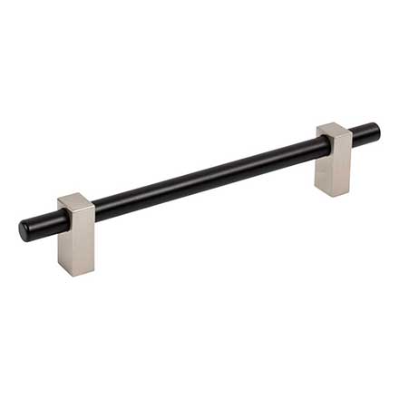 Jeffrey Alexander [478-160MBSN] Die Cast Zinc Cabinet Pull Handle - Oversized - Larkin 2 Series - Matte Black &amp; Satin Nickel Finish - 160mm C/C - 8 11/16&quot; L