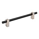 Jeffrey Alexander [478-160MBSN] Die Cast Zinc Cabinet Pull Handle - Oversized - Larkin 2 Series - Matte Black & Satin Nickel Finish - 160mm C/C - 8 11/16" L